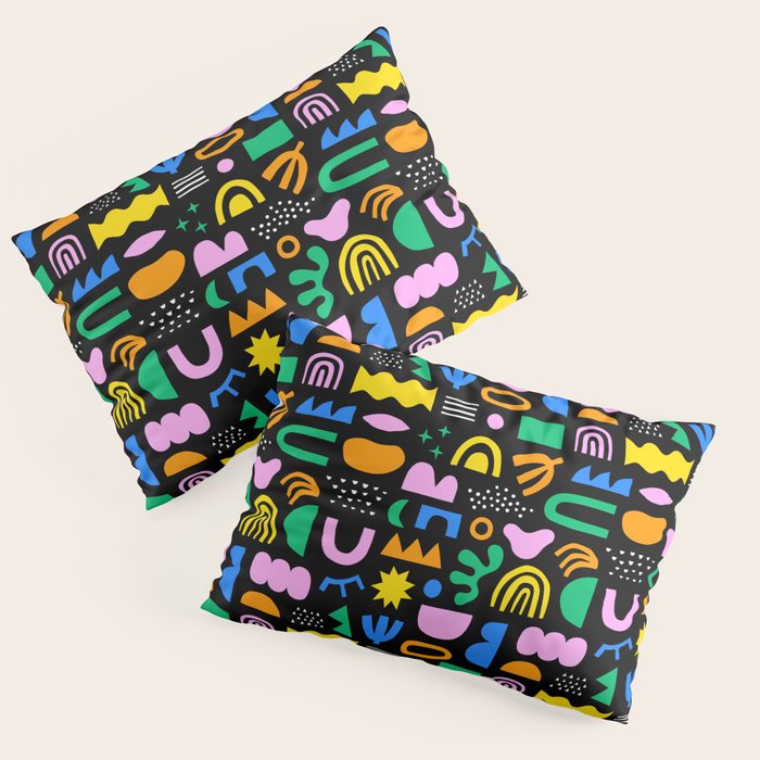 Fun colorful abstract summer shape pattern Pillow Sham Gallery Image 3