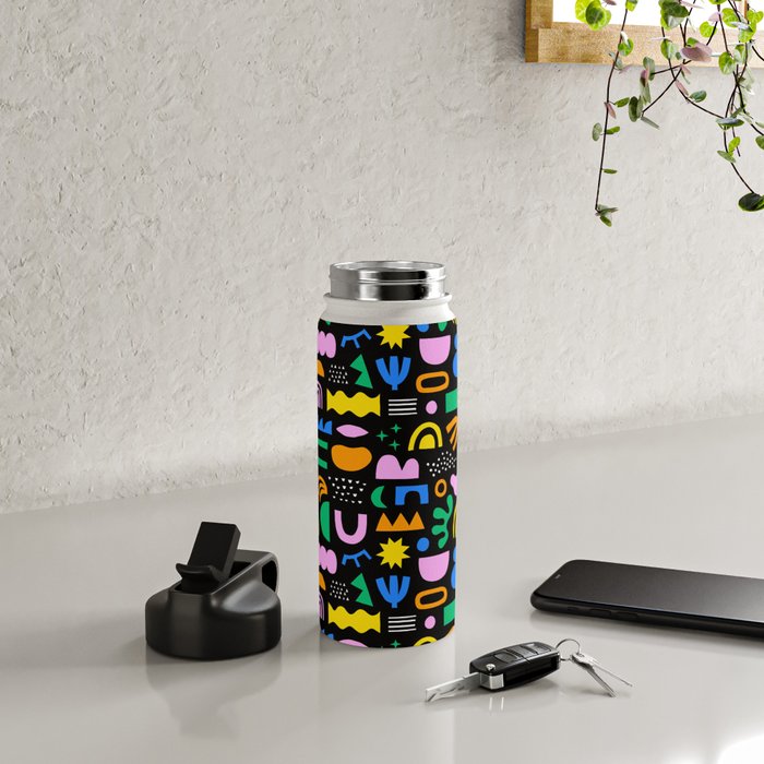 Fun colorful abstract summer shape pattern Water Bottle Gallery Image 4