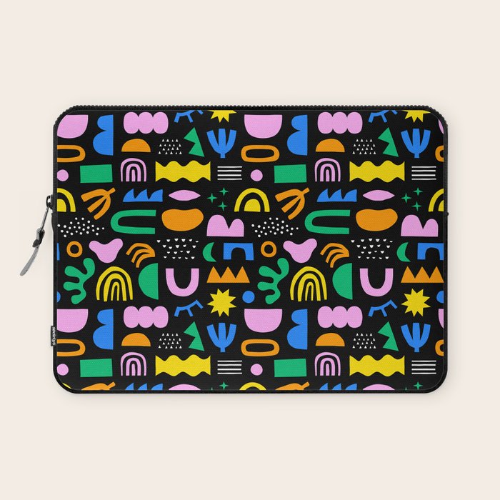Fun colorful abstract summer shape pattern Laptop Sleeve Gallery Image 1