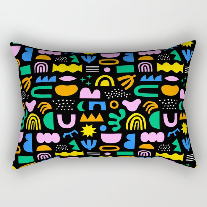 Fun colorful abstract summer shape pattern Rectangular Pillow Gallery Image 2