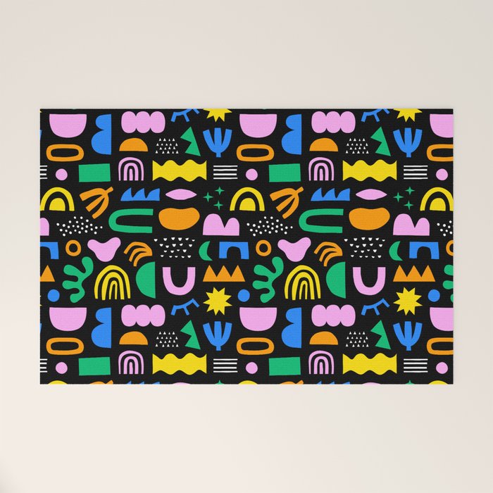 Fun colorful abstract summer shape pattern Welcome Mat Gallery Image 1