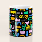 Fun colorful abstract summer shape pattern Coffee Mug Gallery Image 4