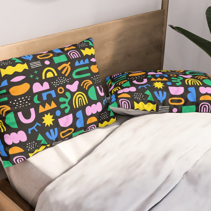 Fun colorful abstract summer shape pattern Pillow Sham Gallery Image 2