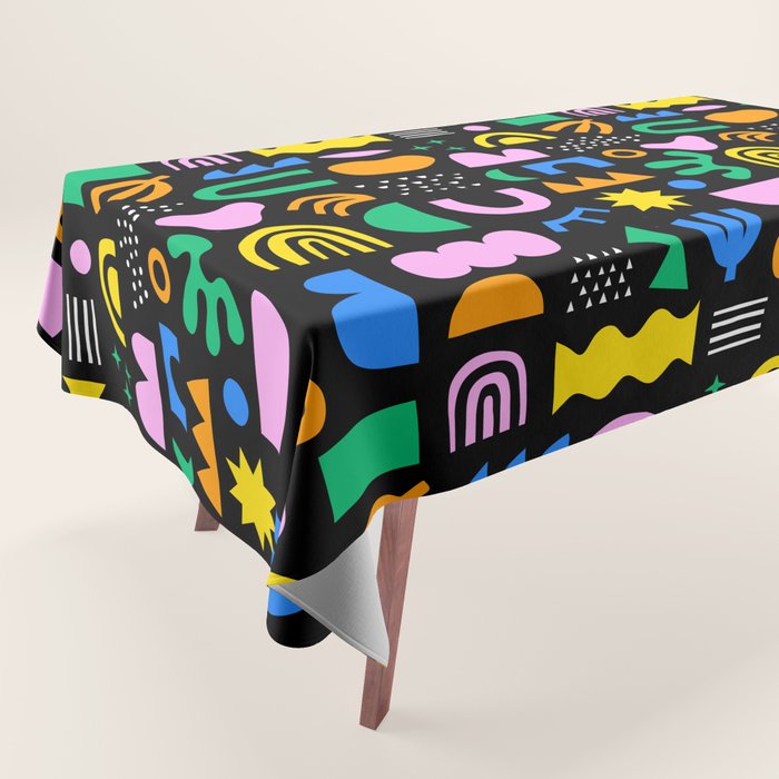 Fun colorful abstract summer shape pattern Tablecloth Gallery Image 1