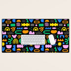 Fun colorful abstract summer shape pattern Desk Mat Gallery Image 1