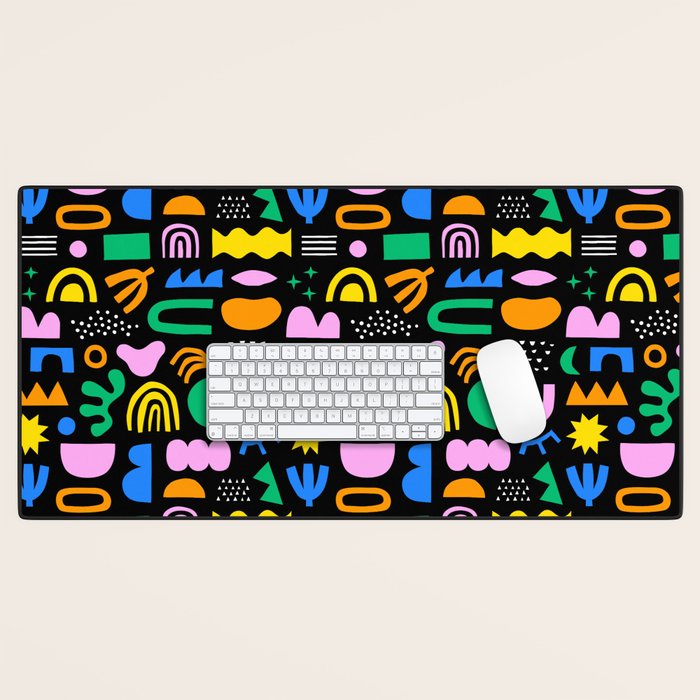 Fun colorful abstract summer shape pattern Desk Mat Gallery Image 1