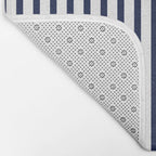 Navy Blue Candy Breton Nautical Stripe Lines Minimalist Stripes Line Drawing Bath Mat Gallery Image 2
