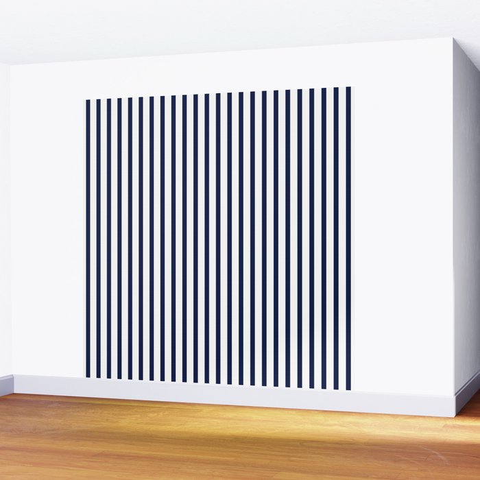 Navy Blue Candy Breton Nautical Stripe Lines Minimalist Stripes Line Drawing Wall Mural Gallery Image 2