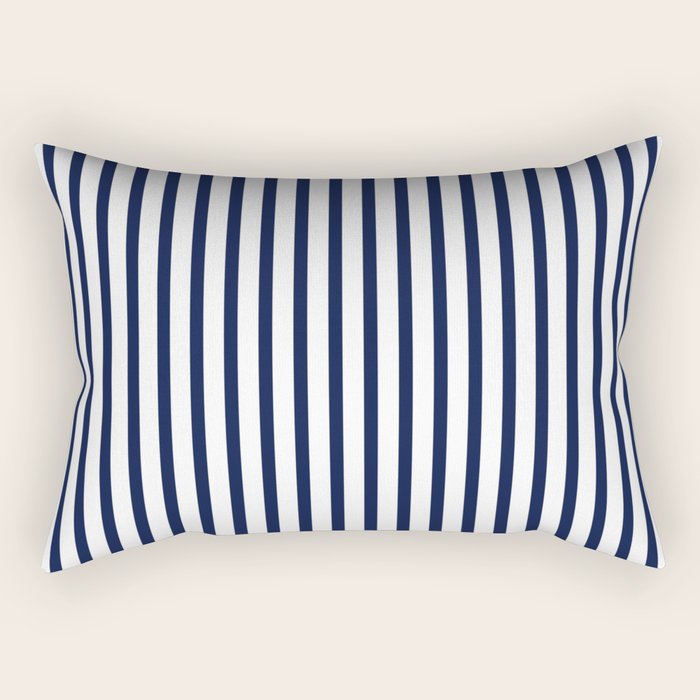 Navy Blue Candy Breton Nautical Stripe Lines Minimalist Stripes Line Drawing Rectangular Pillow Gallery Image 1