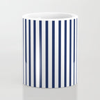 Navy Blue Candy Breton Nautical Stripe Lines Minimalist Stripes Line Drawing Coffee Mug Gallery Image 4