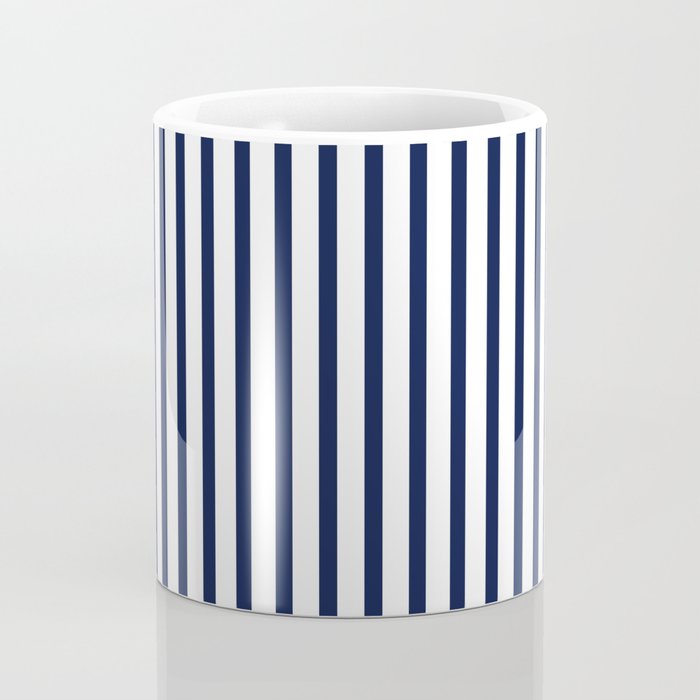 Navy Blue Candy Breton Nautical Stripe Lines Minimalist Stripes Line Drawing Coffee Mug Gallery Image 4