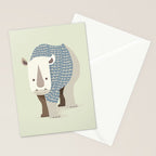 Whimsical Rhinoceros Stationery Card Gallery Image 2