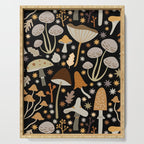 Forest Floor, Mushroom Art on Black Serving Tray Gallery Image 1