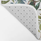 Burgundy Navy Floral Watercolor Pattern A OS Bath Mat Gallery Image 2