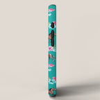 Horses and Flowers, Turquoise, Horse Decor, Horse Art, Western Decor iPhone Case Gallery Image 2