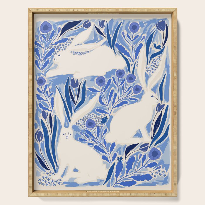 Hare Meadow Indigo Serving Tray Gallery Image 1