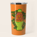 Lit lava lamp in orange in 3D Travel Mug Gallery Image 1