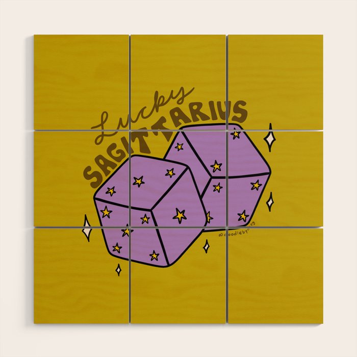 Sagittarius Dice Wood Wall Art Gallery Image 1