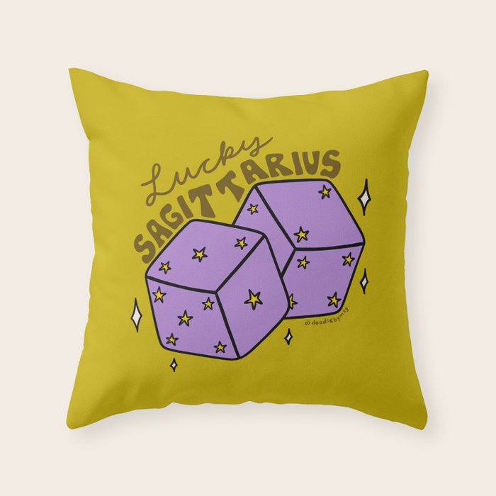 Sagittarius Dice Throw Pillow Gallery Image 6