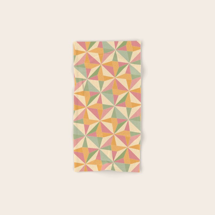 Kaleidoscope Tile Pattern XIII Neutral Earthy Pastel Bath Towel Gallery Image 1