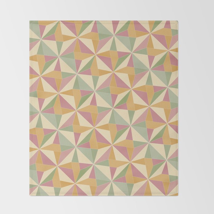 Kaleidoscope Tile Pattern XIII Neutral Earthy Pastel Throw Blanket Gallery Image 2