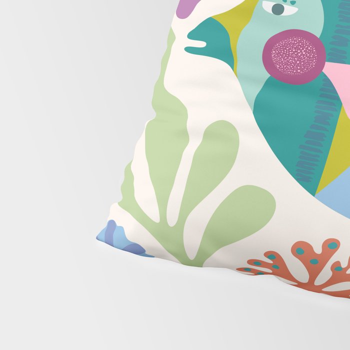 Tropical Fish and Coral Pattern Pillow Sham Gallery Image 4