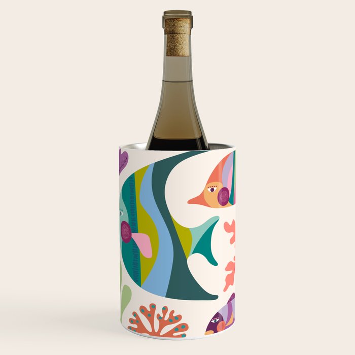Tropical Fish and Coral Pattern Wine Chiller Gallery Image 1