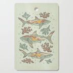 Midnight Swim | Dusty Sunset Palette | Ocean Shark Art Cutting Board Gallery Image 1