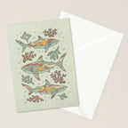 Midnight Swim | Dusty Sunset Palette | Ocean Shark Art Stationery Card Gallery Image 2
