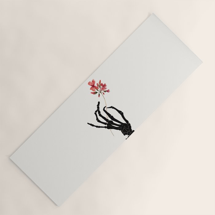 Skeleton Hand with Flower Yoga Mat Gallery Image 1