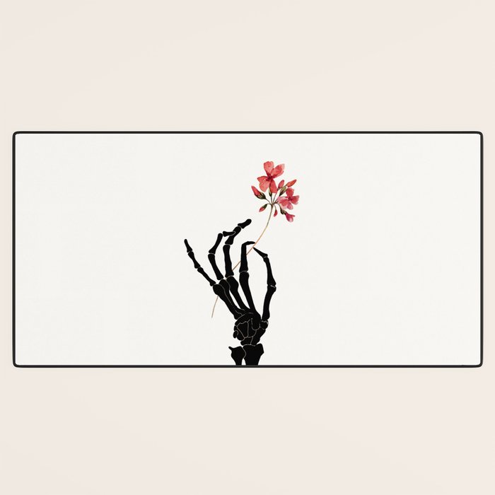 Skeleton Hand with Flower Desk Mat Gallery Image 3