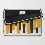 Mid Century Modern Abstract Painting Antique Yellow Black Bumble Bee Stripes Laptop Sleeve Gallery Image 2