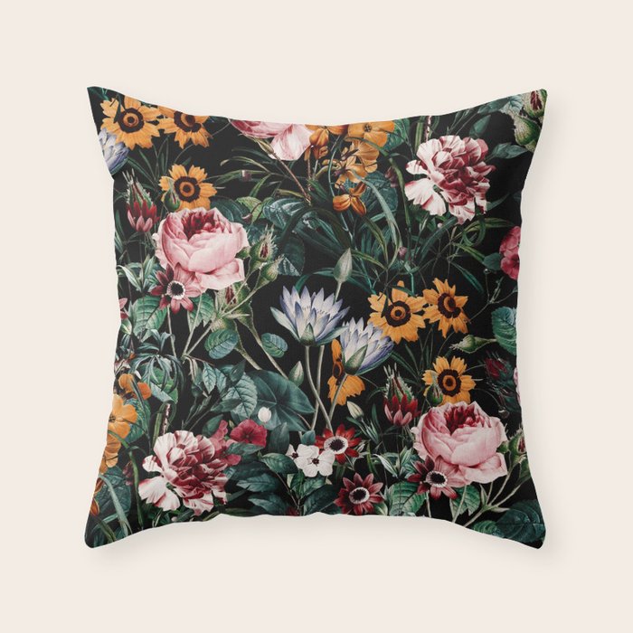 Midnight Garden III Throw Pillow Gallery Image 1