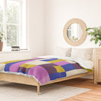 Abstract quilt, purple Duvet Cover Gallery Image 2