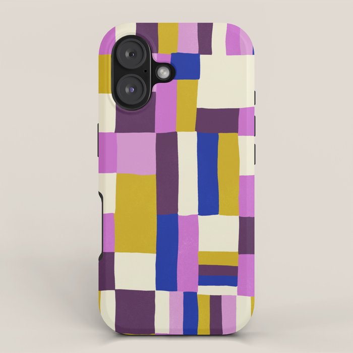 Abstract quilt, purple iPhone Case Gallery Image 1
