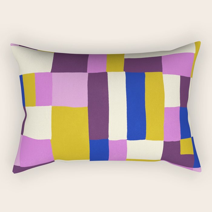 Abstract quilt, purple Rectangular Pillow Gallery Image 1
