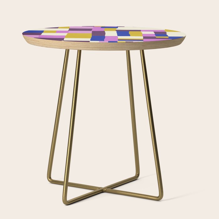 Abstract quilt, purple Side Table Gallery Image 1
