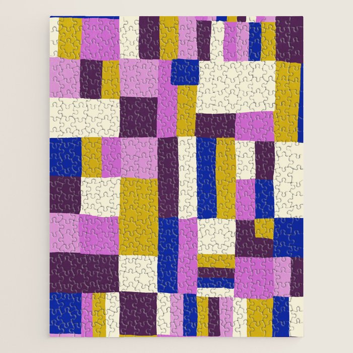Abstract quilt, purple Jigsaw Puzzle Gallery Image 1