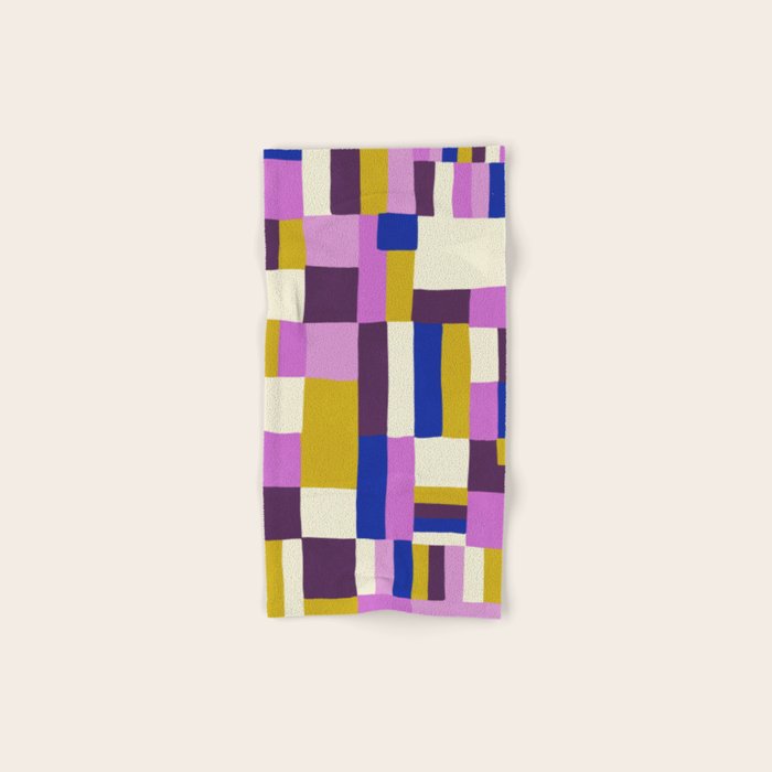 Abstract quilt, purple Bath Towel Gallery Image 1