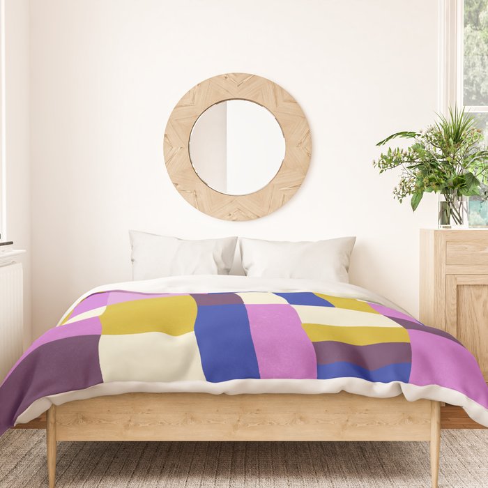 Abstract quilt, purple Duvet Cover Gallery Image 3