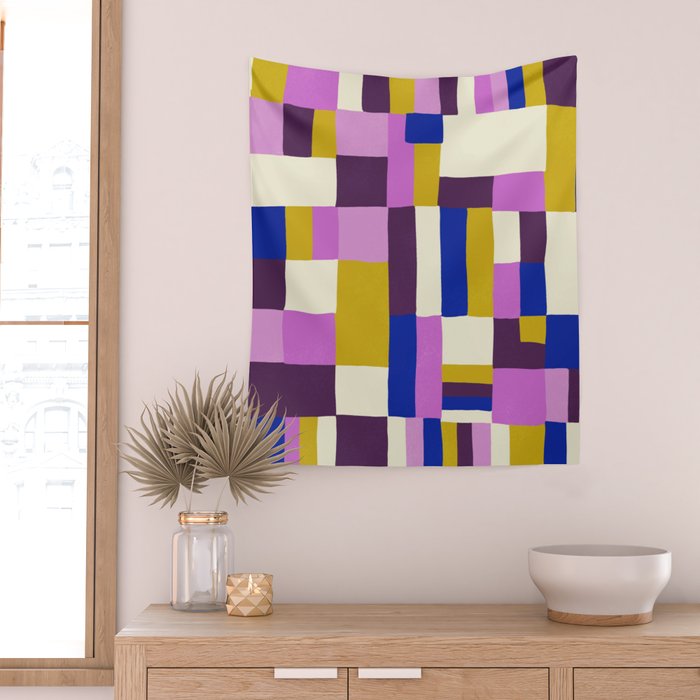 Abstract quilt, purple Wall Tapestry Gallery Image 2