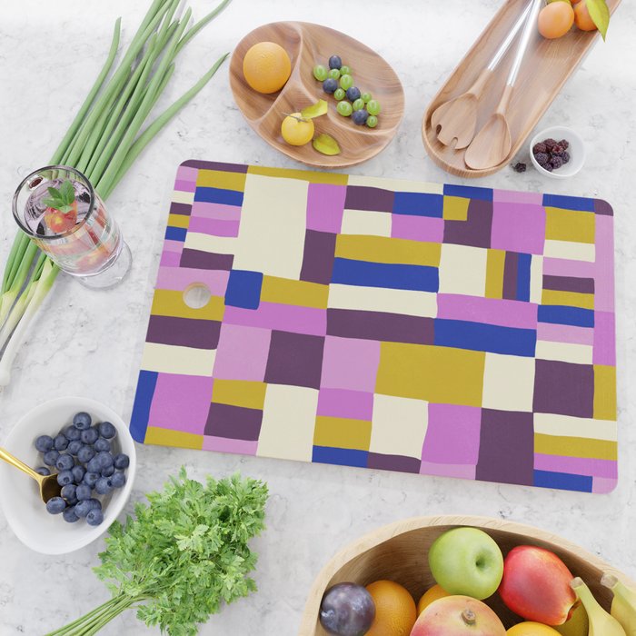 Abstract quilt, purple Cutting Board Gallery Image 2