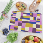 Abstract quilt, purple Cutting Board Gallery Image 2