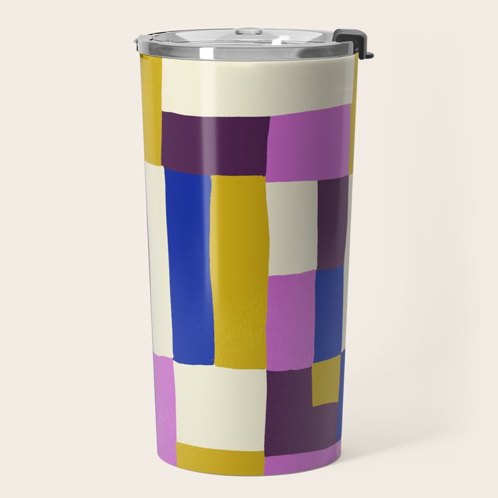 Abstract quilt, purple Travel Mug Gallery Image 2
