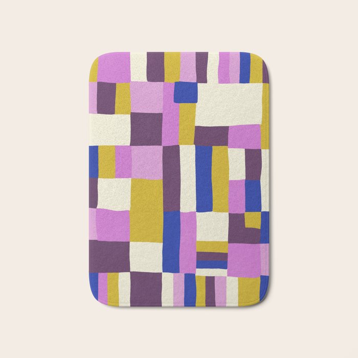 Abstract quilt, purple Bath Mat Gallery Image 1