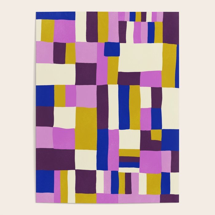 Abstract quilt, purple Poster Gallery Image 4