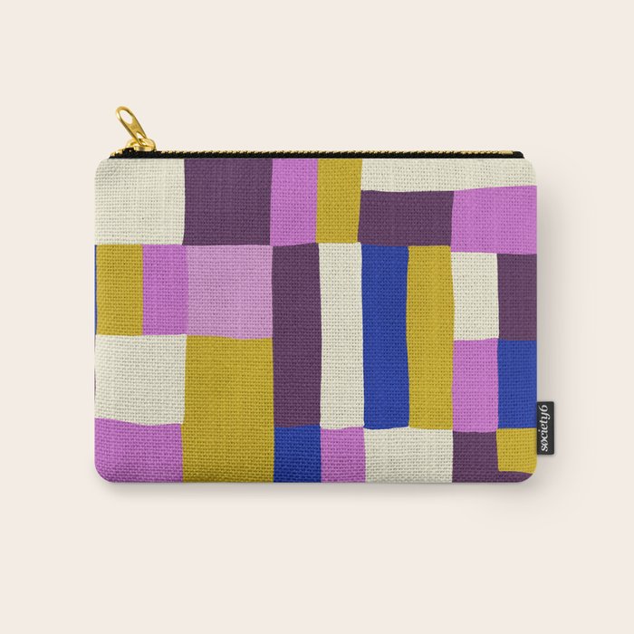 Abstract quilt, purple Carry All Pouch Gallery Image 1