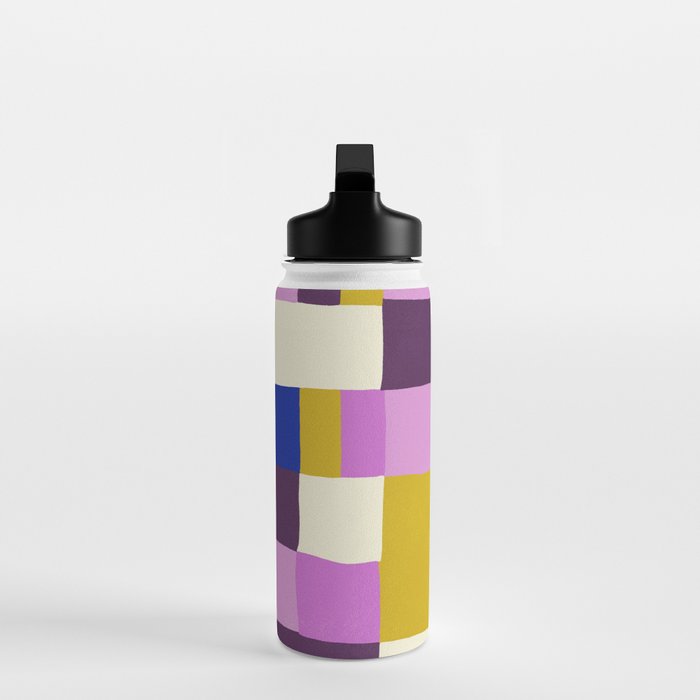 Abstract quilt, purple Water Bottle Gallery Image 3