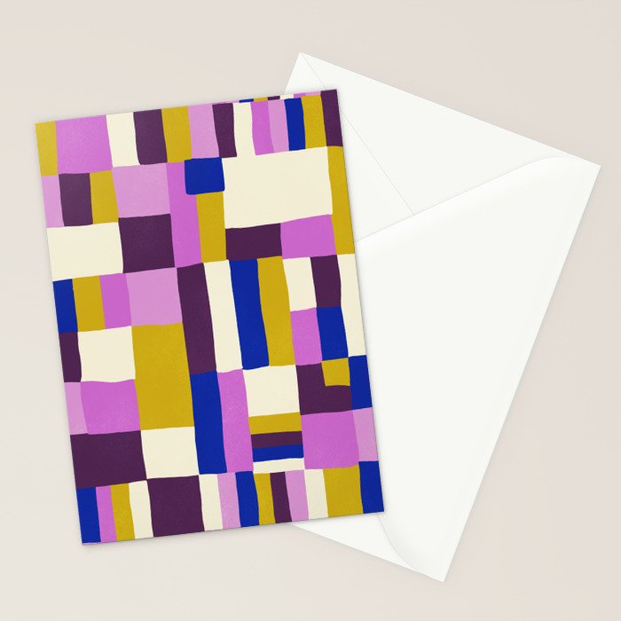 Abstract quilt, purple Stationery Card Gallery Image 2