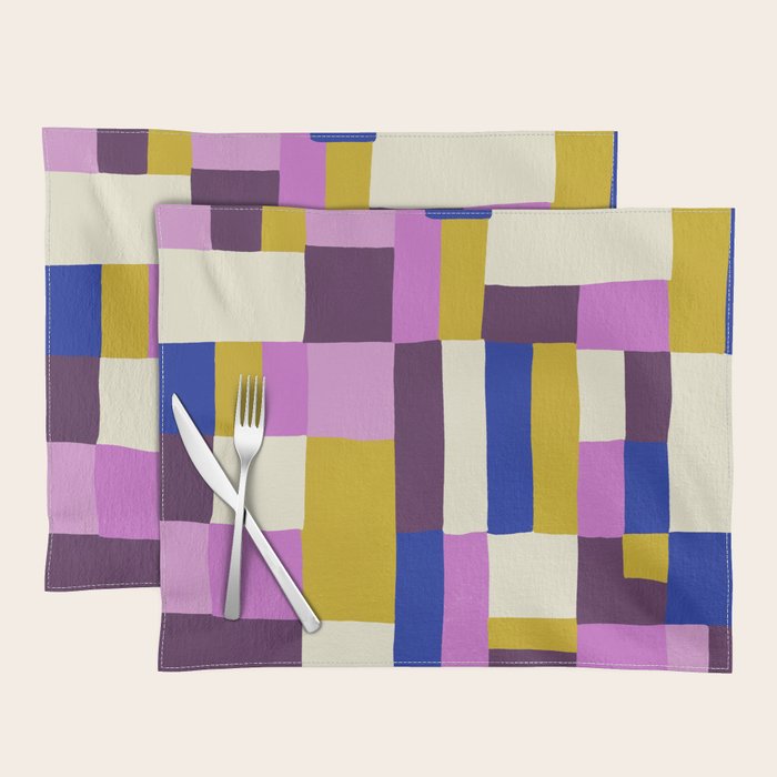 Abstract quilt, purple Placemat Gallery Image 1